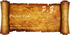 Pajzs Zia névjegykártya